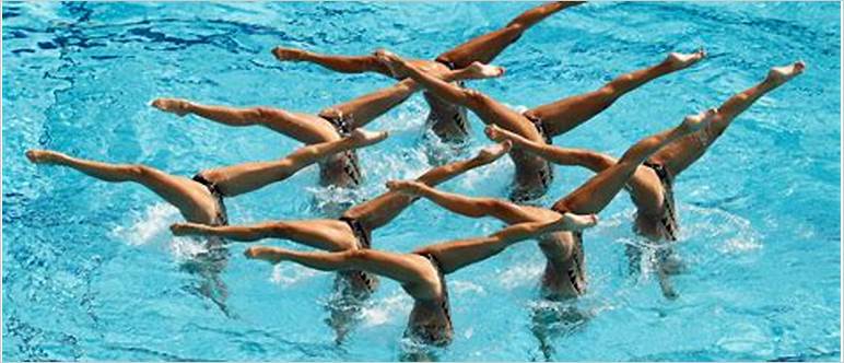 Naked synchronised swimming